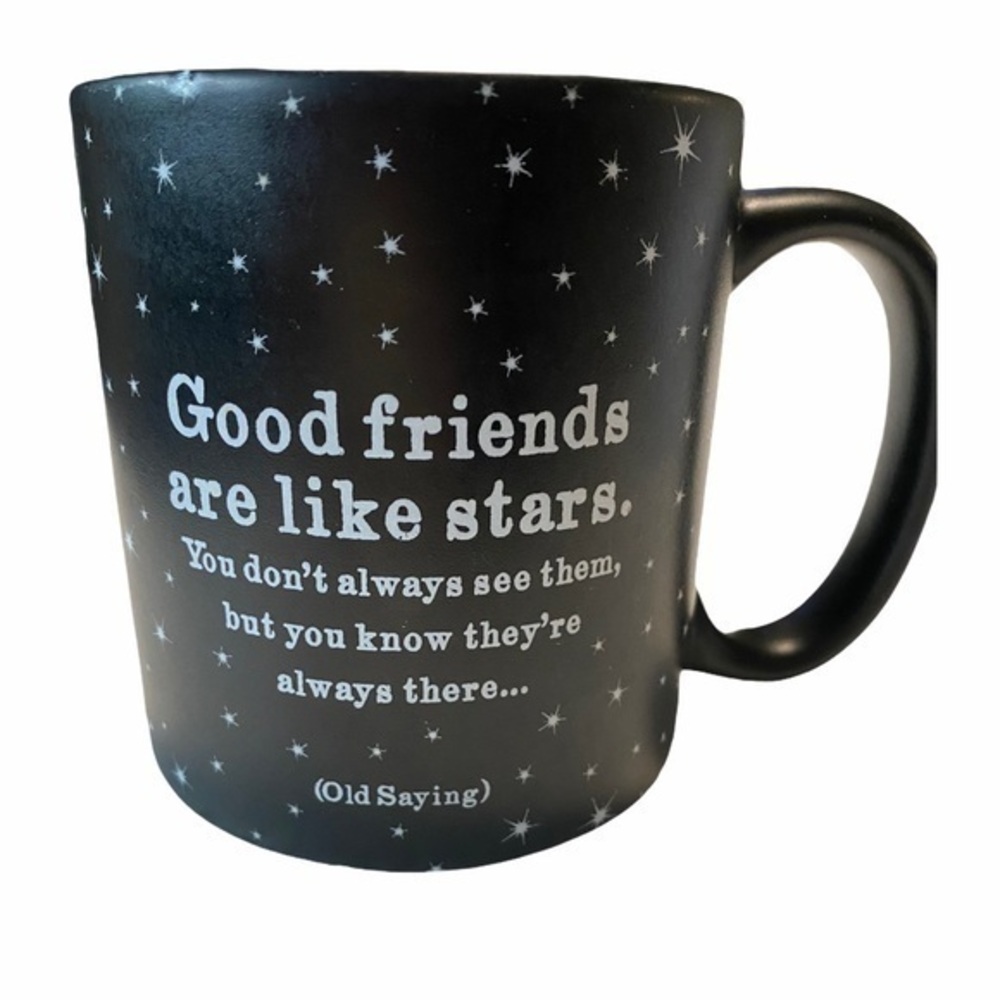 Good friends are like stars black mug